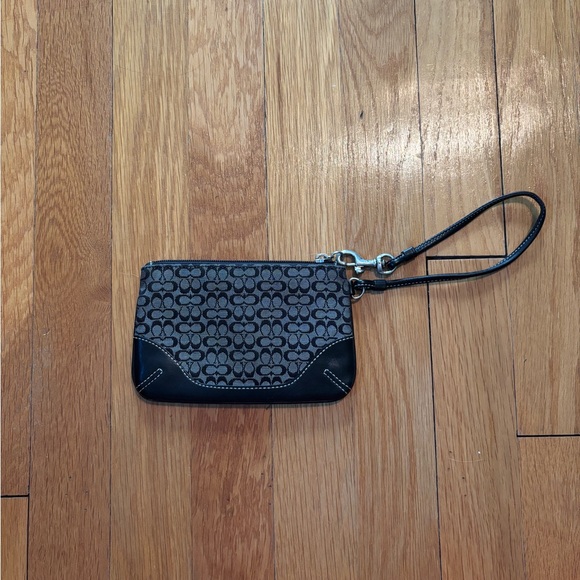Coach Black and Gray Patterned Wristlet - Picture 1 of 6